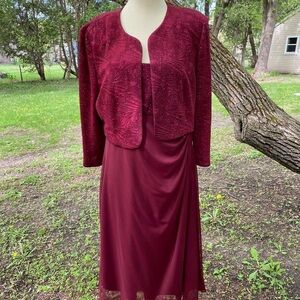 90s Alex Evenings burgundy formal dress vintage